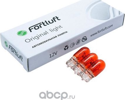 2827-10 ЛАМПА ЖЕЛТАЯ WY5W 12V W2.1X9.5D ORIGINAL L (Fortluft). Артикул 282710