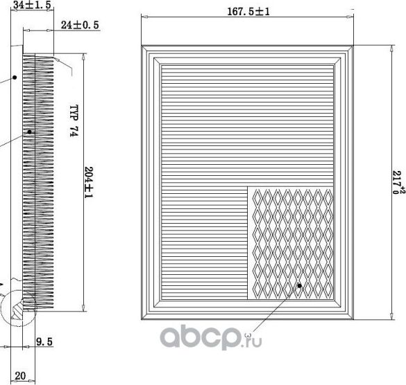Фильтр воздушный DOUBLEFORCE (Double Force). Артикул DFA2244