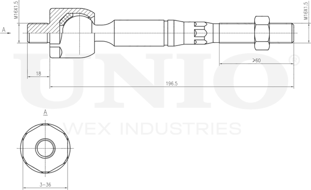 Тяга рулевая (Unio). Артикул SSP-30012
