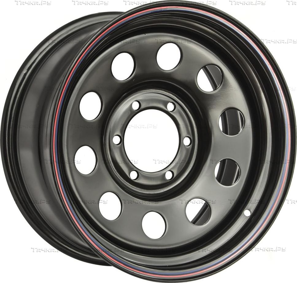 Колёсный диск OFF-ROAD Wheels усиленный стальной черный 6x139,7 8xR16 d110 E+30 для Fiat Fullback 2016-2026. Артикул 1680-63910BL+30