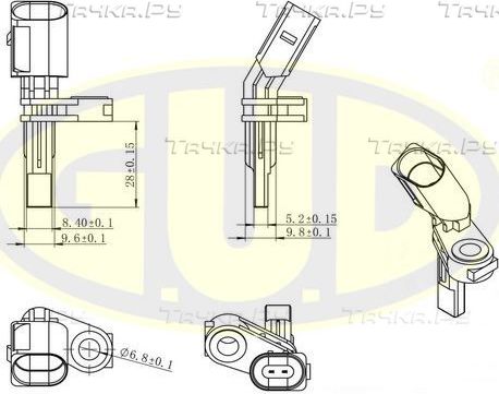Датчик ABS G.U.D. передний правый для Audi A3 II (8P) 2003-2013. Артикул GABS01020