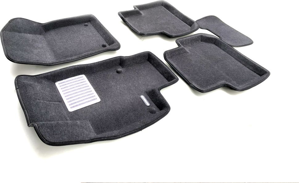 Коврики текстильные Euromat 3D Lux для салона (Укороченные) Volkswagen Tiguan II 2016-2026 Темно-серые. Артикул EM3D-005415.1G