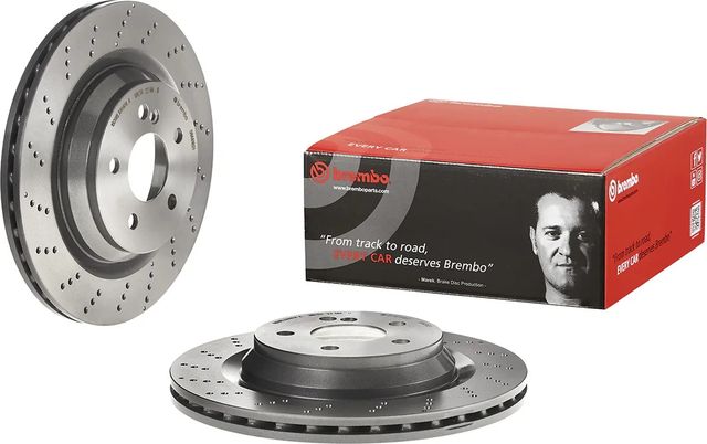 Тормозной диск Brembo PRIME LINE - UV Coated задний для Mercedes-Benz SL-Класс V (R230) 2006-2012. Артикул 09.A818.21