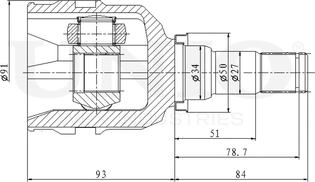 ШРУС внутренний (Unio). Артикул CVJ-30022