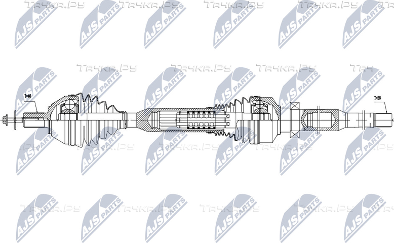 Полуось (привод в сборе, приводной вал) NTY. Артикул NPW-VV-058