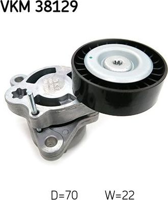 Натяжной ролик (натяжитель) приводного клинового зубчатого ремня SKF. Артикул VKM 38129