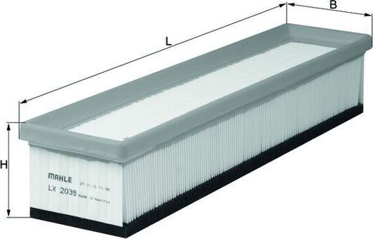 Воздушный фильтр Mahle. Артикул LX 2039