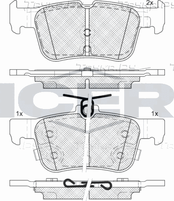 Тормозные колодки Icer задние для Ford Kuga III 2019-2026. Артикул 182198-208