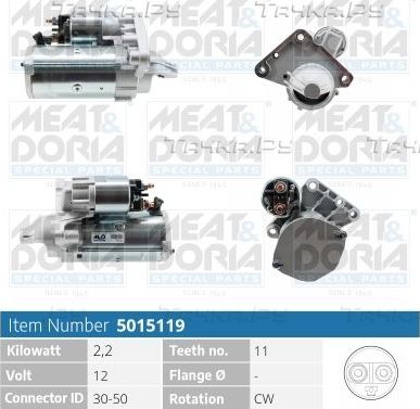 Стартер Meat & Doria для Peugeot 3008 I 2009-2016. Артикул 5015119
