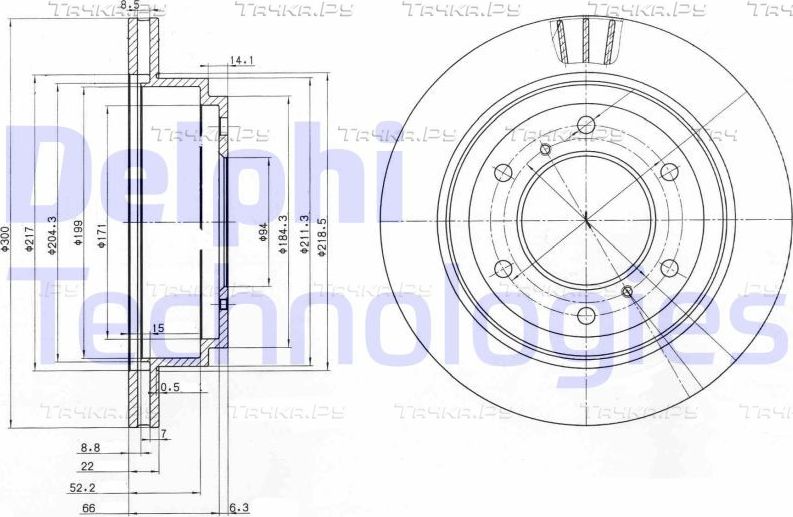 Тормозной диск Delphi. Артикул BG3813