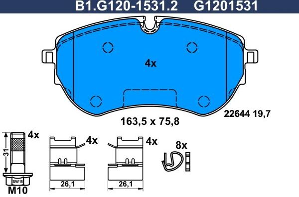 Тормозные колодки Galfer. Артикул B1.G120-1531.2