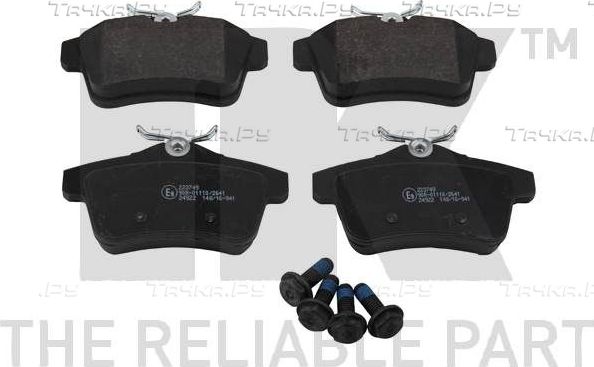 Тормозные колодки NK задние для Citroen C4 II 2009-2026. Артикул 223749