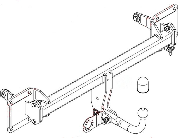 Фаркоп Steinhof для Mercedes-Benz GLS-Класс Х167 2019-2026. Артикул M-166