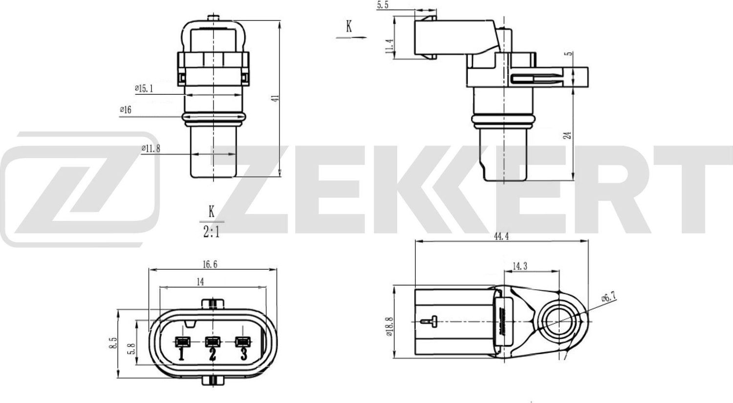 Датчик положения распредвала Zekkert для Audi A3 II (8P) 2004-2013. Артикул SE-5017