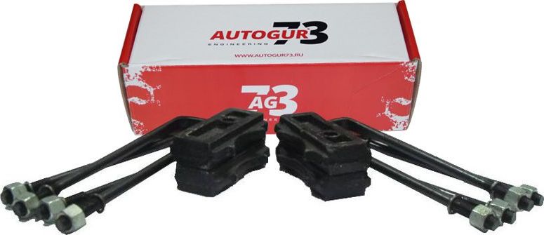 Лифт-комплект Autogur73 рессора-мост 60 мм для УАЗ 3151 1985-2013, на 1 мост. Артикул ЛРМ-3163-60