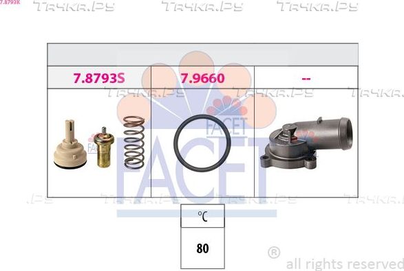 Термостат Facet Made in Italy - OE Equivalent для Volkswagen Touran I 2009-2010. Артикул 7.8793K