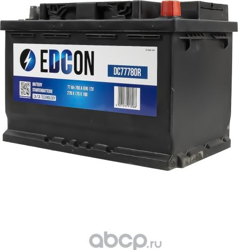 DC77780R_аккумуляторная батарея! евро 77Ah 780A 278/175/190/ (Edcon). Артикул DC77780R