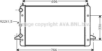 Радиатор охлаждения двигателя AVA. Артикул VNA2135