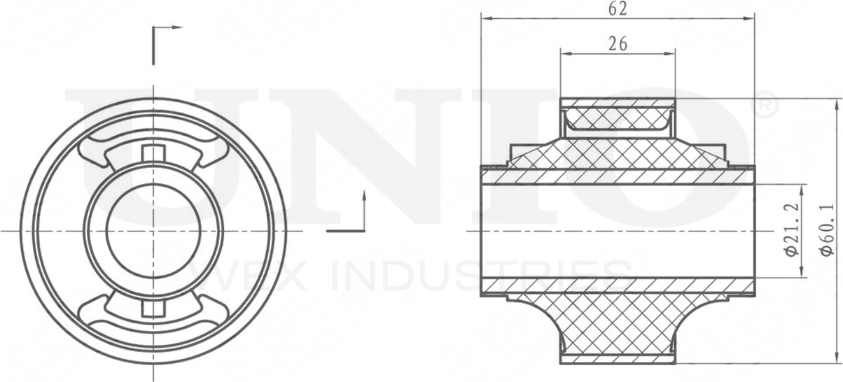 Сайлентблок рычага подвески (Unio). Артикул RMP-20455