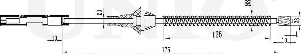 Трос ручного тормоза (Unio). Артикул CAB-60015