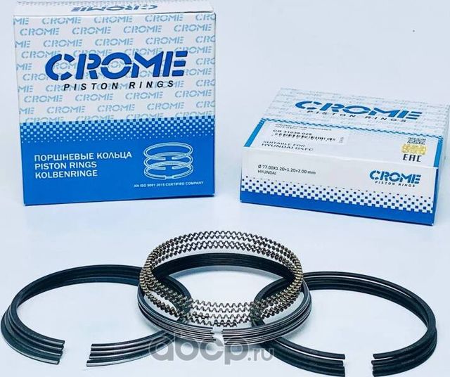 Комплект поршневых колец на 4 цил. +025 G4FC (Crome). Артикул CR31039025