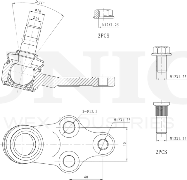 Опора шаровая (Unio). Артикул SSP-20080