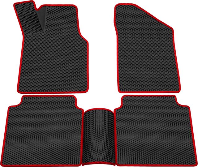 Коврики Rezkon 3D EVA Ромб резиновые для салона Lada (ВАЗ) 2105 1979-2011 Красный кант. Артикул 9239005104