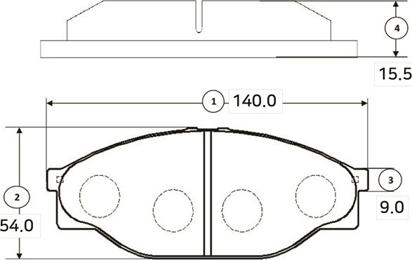 Тормозные колодки CTR передние для Toyota HiAce H100 1989-2004. Артикул GK1145