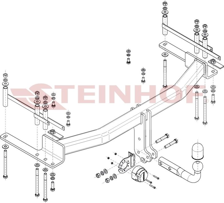 Фаркоп Steinhof для SsangYong Musso Sports 2017-2026. Артикул S-475