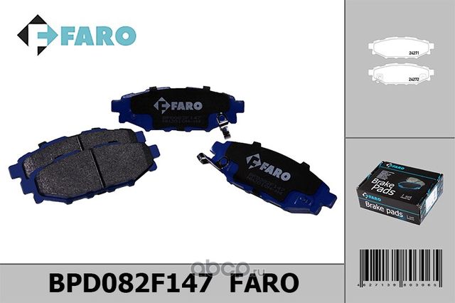 Колодки торм. диск зад.Subaru Forester 3/4, Impreza 3/4, Legasy 5, Outback (2003 (Faro). Артикул BPD082F147