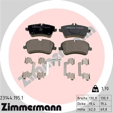Тормозные колодки Zimmermann. Артикул 23144.195.1