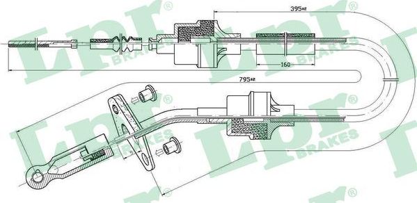 Трос сцепления LPR для Fiat Palio I 1996-2004. Артикул C0412C