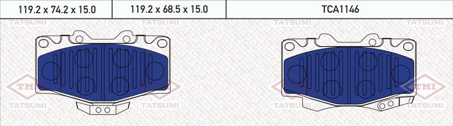 Колодки тормозные дисковые передние (Tatsumi). Артикул TCA1146