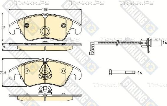 Тормозные колодки Girling передние для Audi SQ5 I (8R) 2012-2015. Артикул 6117681