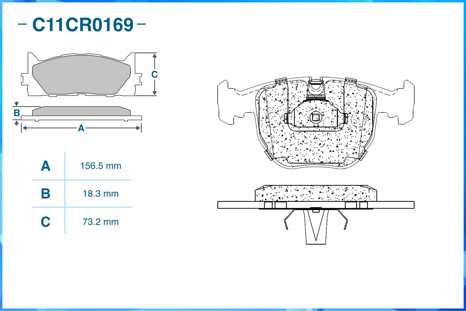 Колодки тормозные передние (Low Metallic) (Cworks). Артикул C11CR0169