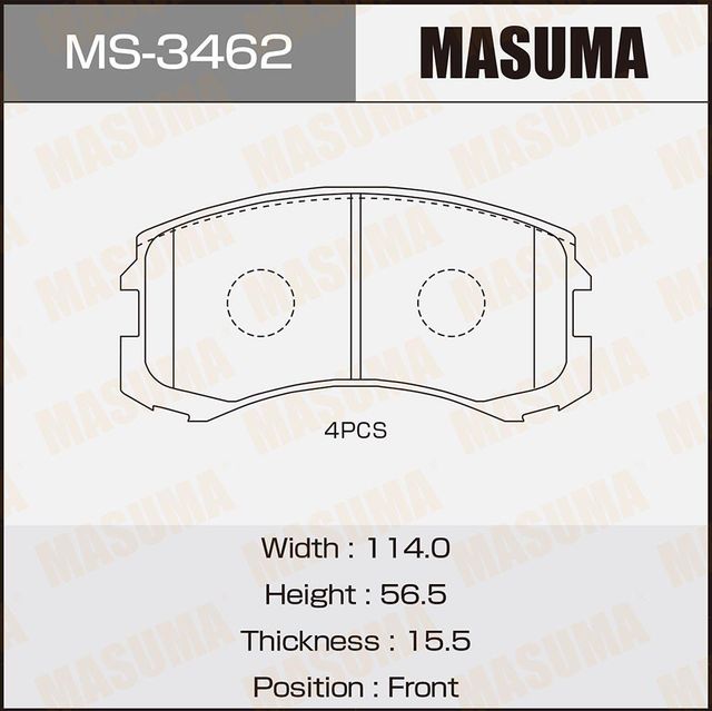 Тормозные колодки Masuma. Артикул MS-3462
