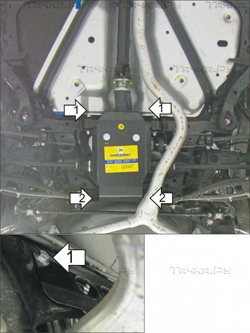 Защита Мотодор для заднего дифференциала Subaru Legacy V 2009-2014. Артикул 12205