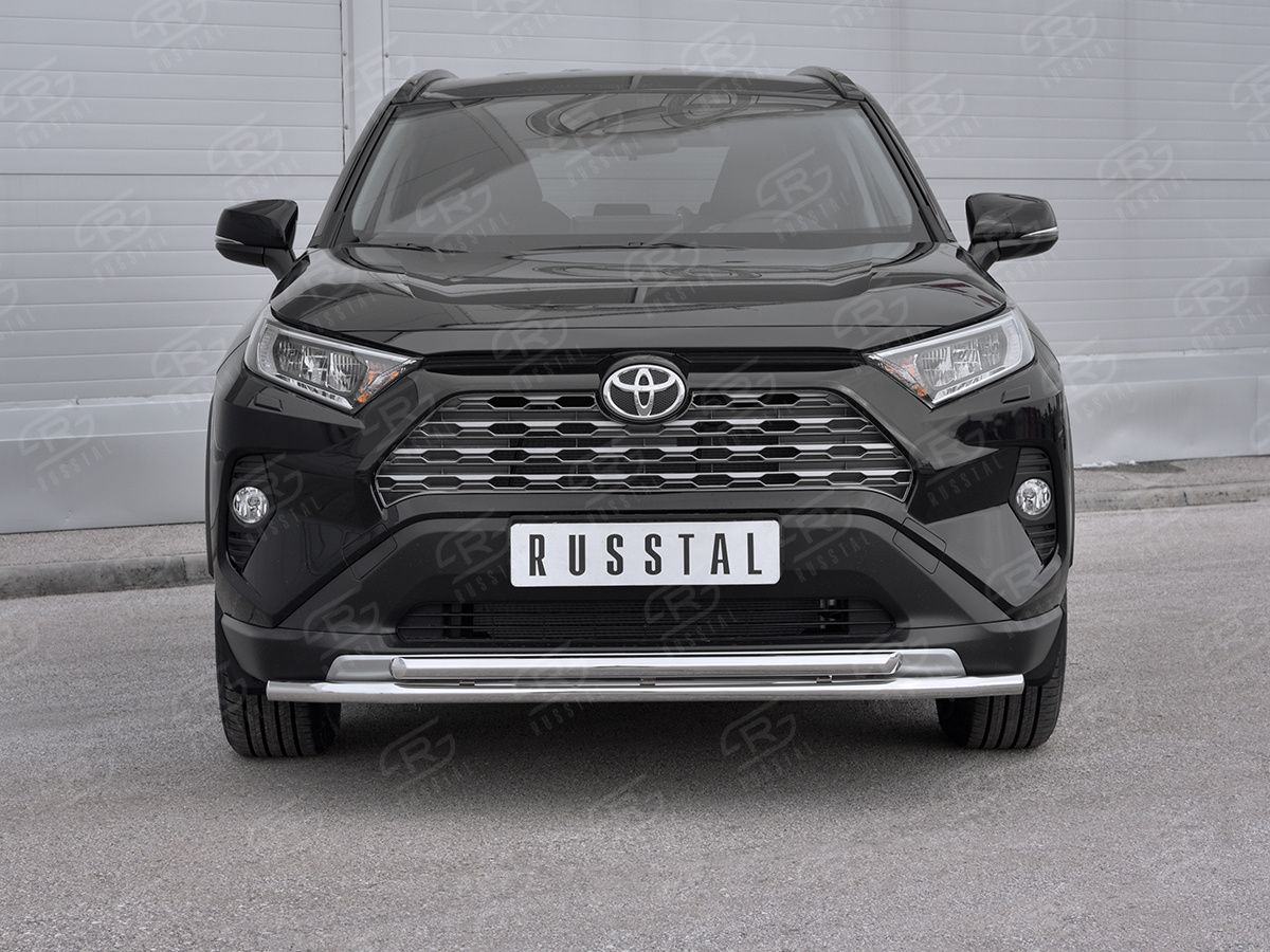Защита RusStal переднего бампера d42 (секции) d42 (дуга) для Toyota RAV4 V 2019-2026. Артикул TR4Z-003360