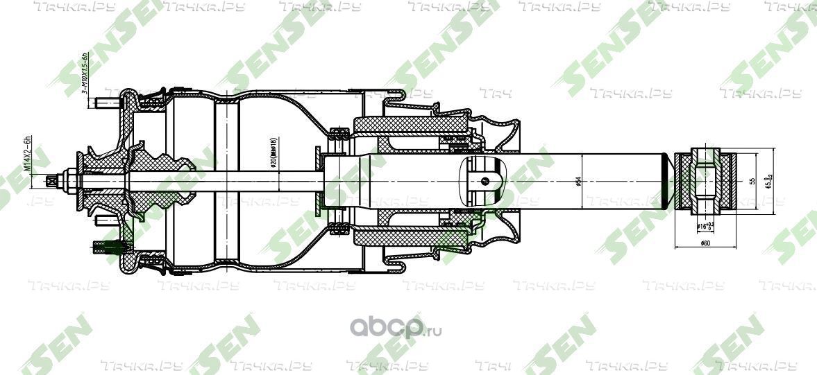 Пневмостойка подвески задняя L=R LAND ROVER Discovery 3 2004/07-2009/0 (Sensen) Sensen. Артикул SAR004
