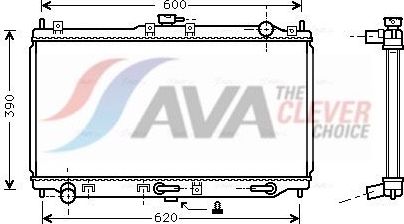 Радиатор охлаждения двигателя AVA. Артикул MZ2134