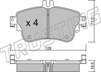 Тормозные колодки Trusting передние для Mercedes-Benz B-Класс II (W246) 2011-2018. Артикул 980.0