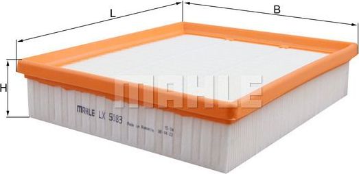 Воздушный фильтр Mahle. Артикул LX 5083
