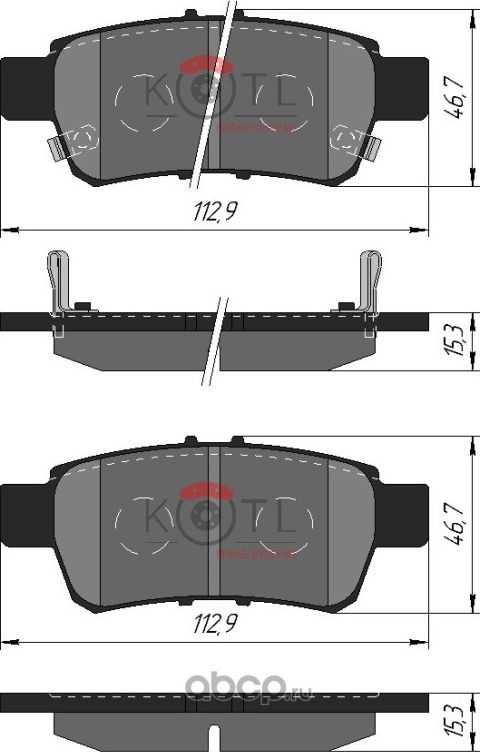 Колодки тормозные дисковые задние к-т HONDA Odyssey (Kotl) Kotl. Артикул 52kt