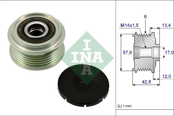 Муфта генератора обгонная Ina. Артикул 535 0240 10