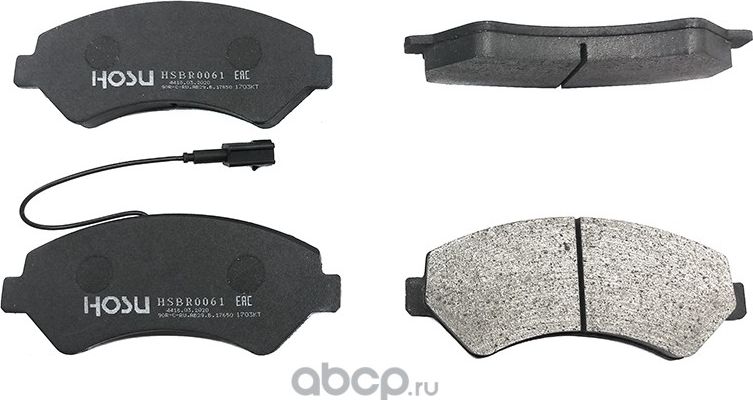 Колодки тормозные перед PEUGEOT BOXER 06-/FIAT DUCATO/CITROEN JUMPER (1 датчик и (Hosu). Артикул HSBR0061