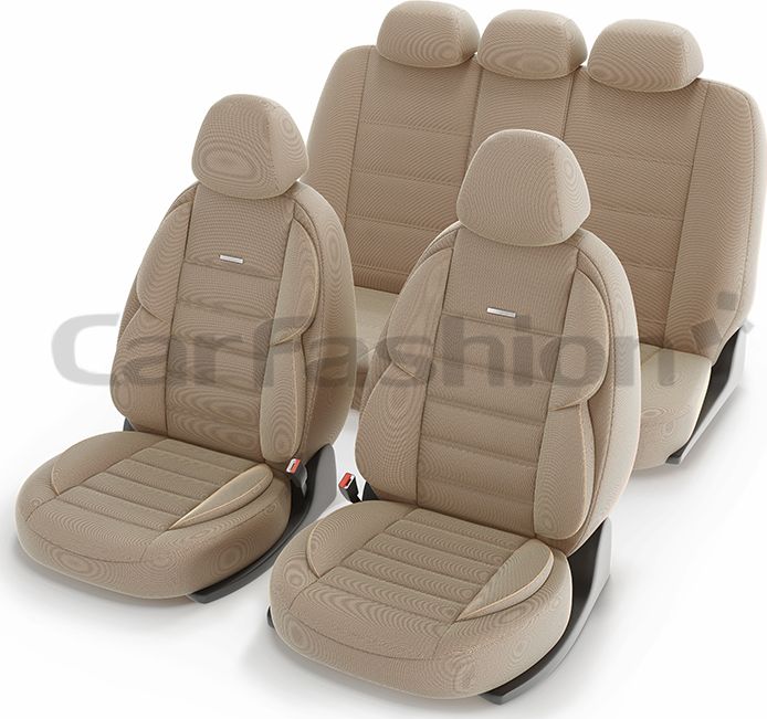 Чехлы универсальные CarFashion Gross на сидения авто, цвет Бежевый/Бежевый/Бежевый. Артикул 11170