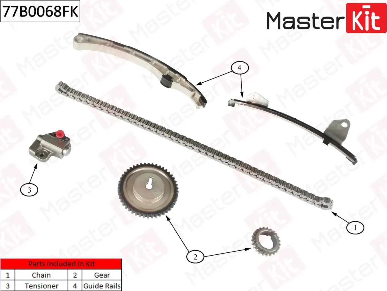 77B0068FK Комплект цепи ГРМ MAZDA 3 B6ZE/Z6 1.6i 04-03-09 (Master KIT) Master KIT. Артикул 77b0068fk