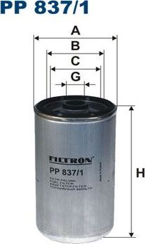Топливный фильтр Filtron. Артикул PP 837/1