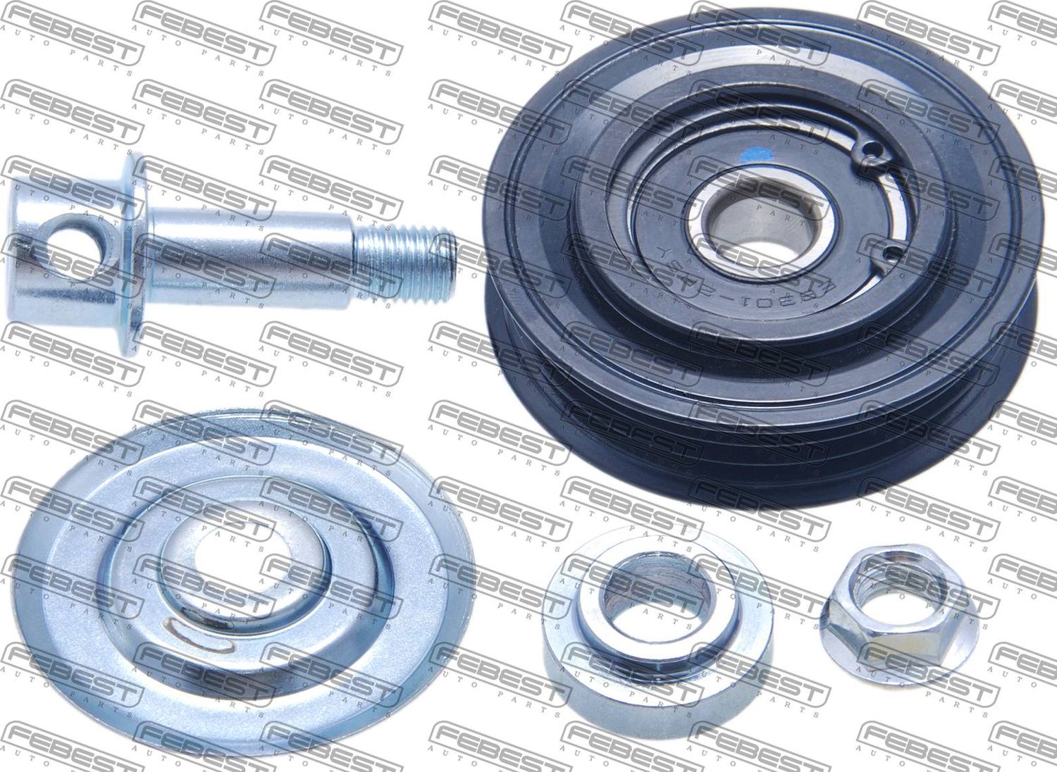 Натяжной ролик (натяжитель) приводного поликлинового ремня Febest. Артикул 0187-NHW20