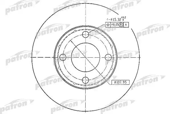 Тормозной диск Patron передний для Audi 90 II (B3) 1987-1991. Артикул PBD1530